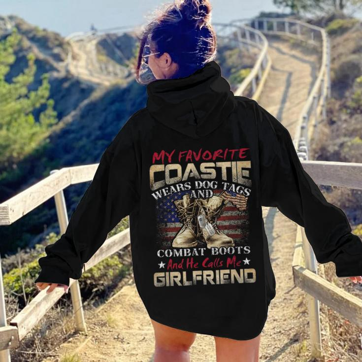 My Favorite Coastie Wears Dog Tags And Combat Boots Women Hoodie Back Print