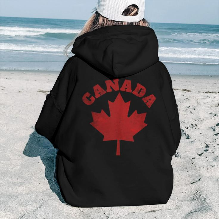 Canada Vintage Canadian Flag Leaf Maple Men Women Retro Canada Women Hoodie Back Print