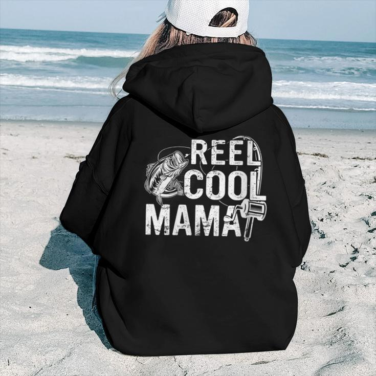 Distressed Reel Cool Mama Fishing For Women Women Hoodie Back Print