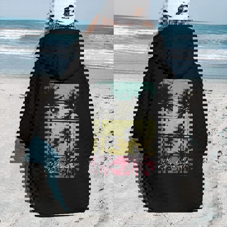 Ft Fort Lauderdale Florida Retro Vintage Beach Surf Surfing Florida & Merchandise Women Hoodie Back Print