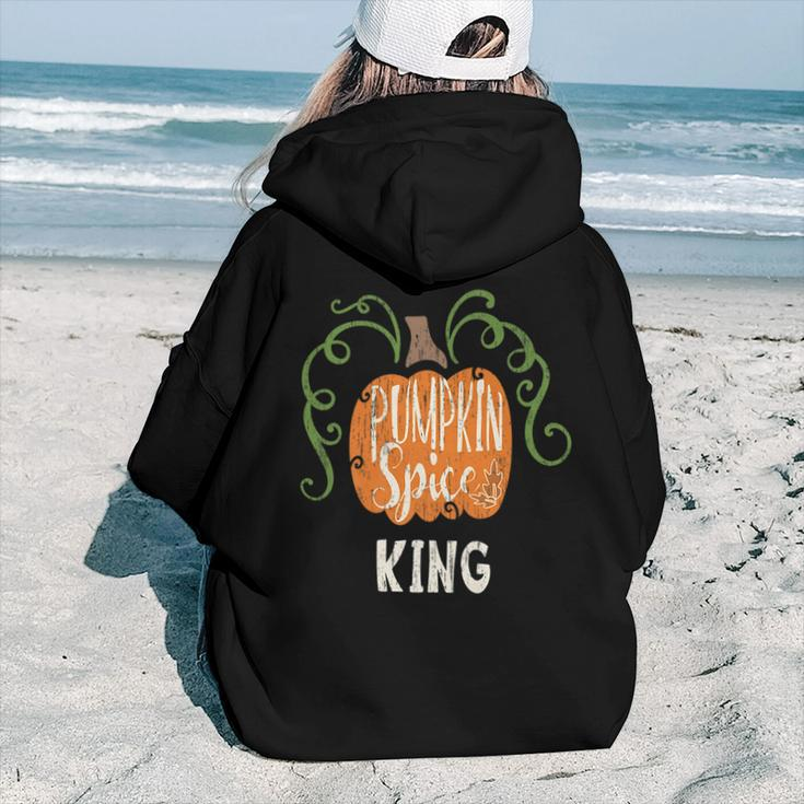 King Pumkin Spice Fall Matching For Family Women Hoodie Back Print