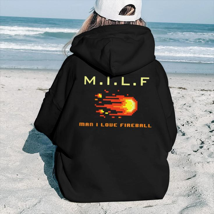 MILF Man I Love Fireball - 8 Bit Vintage Women Hoodie Back Print