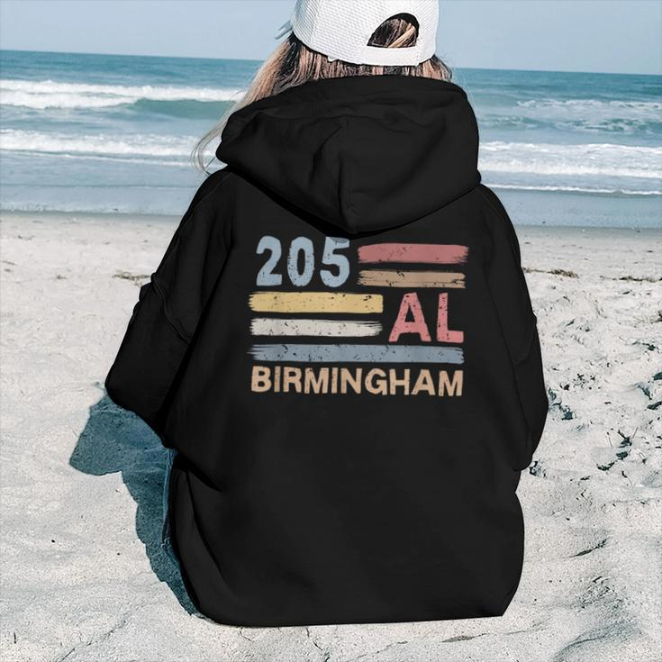 Retro Birmingham Area Code 205 Residents State Alabama Women Hoodie Back Print