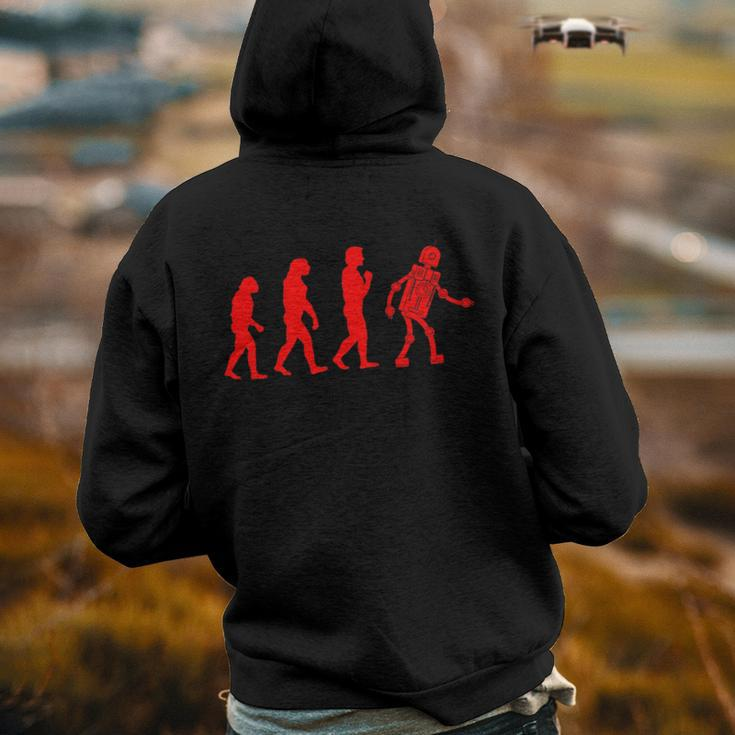 Cute Funny Evolution To Robot Machine Electronics Lover Gift Electronics Funny Gifts Back Print Hoodie
