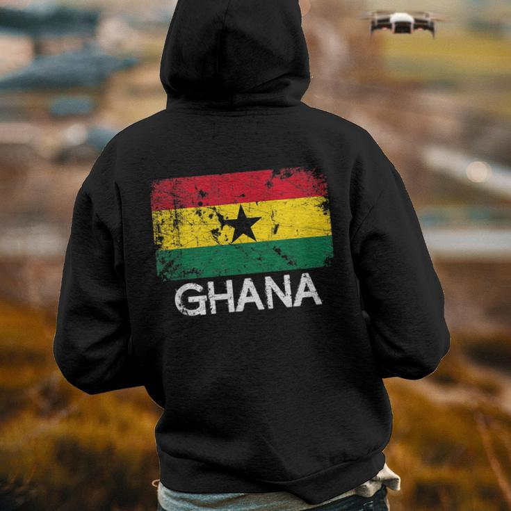 Ghanaian Flag | Vintage Made In Ghana Gift Back Print Hoodie
