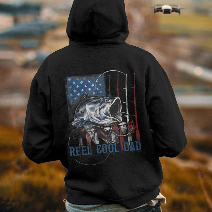 Reel Cool Dad Fishing Fathers Day Gift 4Th Of July Dad Joke Back Print Hoodie