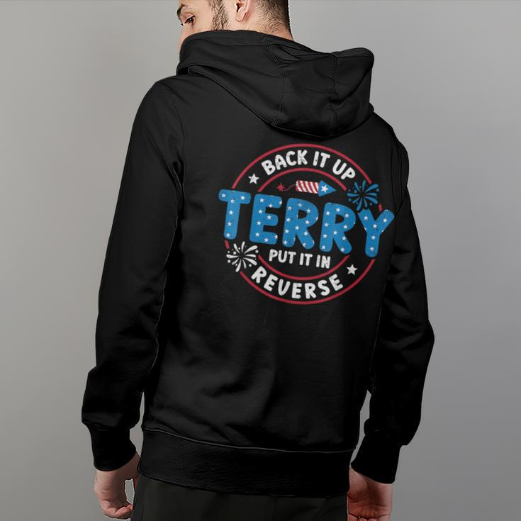 Back It Up Terry Put It In Reverse Funny 4Th Of July Back Print Hoodie