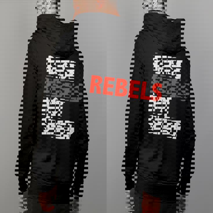 Conscious Raise Rebels Not Sheep Free Thinking Parenting Gifts For Sheep Lovers Funny Gifts Back Print Hoodie