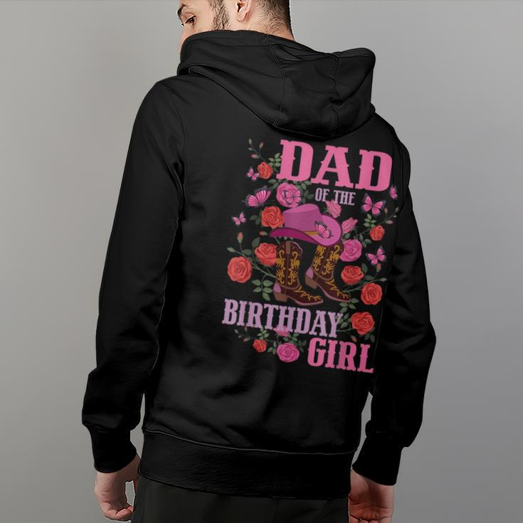 Dad Of The Birthday Girl Cowgirl Boots Pink Matching Family Funny Gifts For Dad Back Print Hoodie