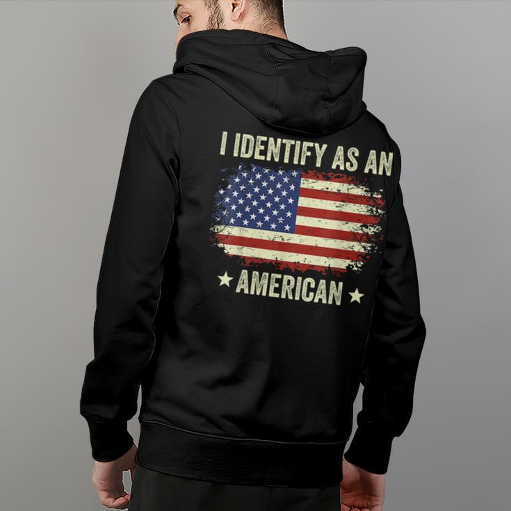 I Identify As An American Proud American Back Print Hoodie