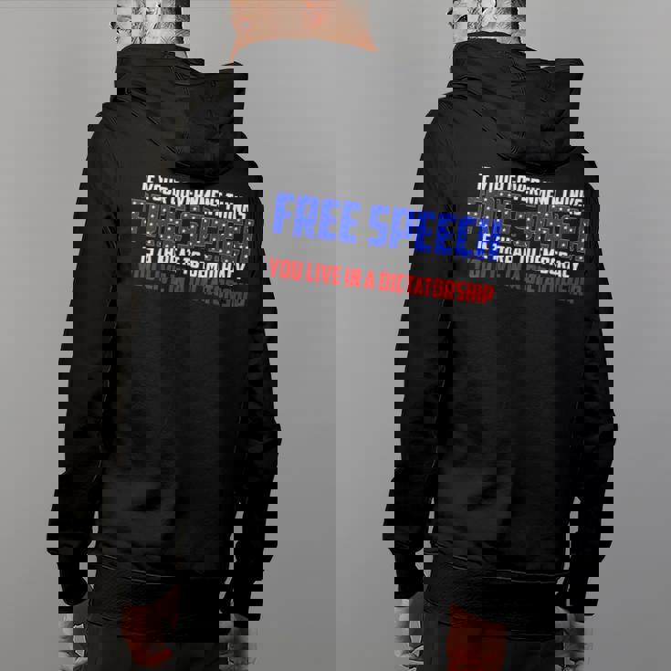 If Your Government Thinks Free Speech Is A Threat Government Funny Gifts Back Print Hoodie