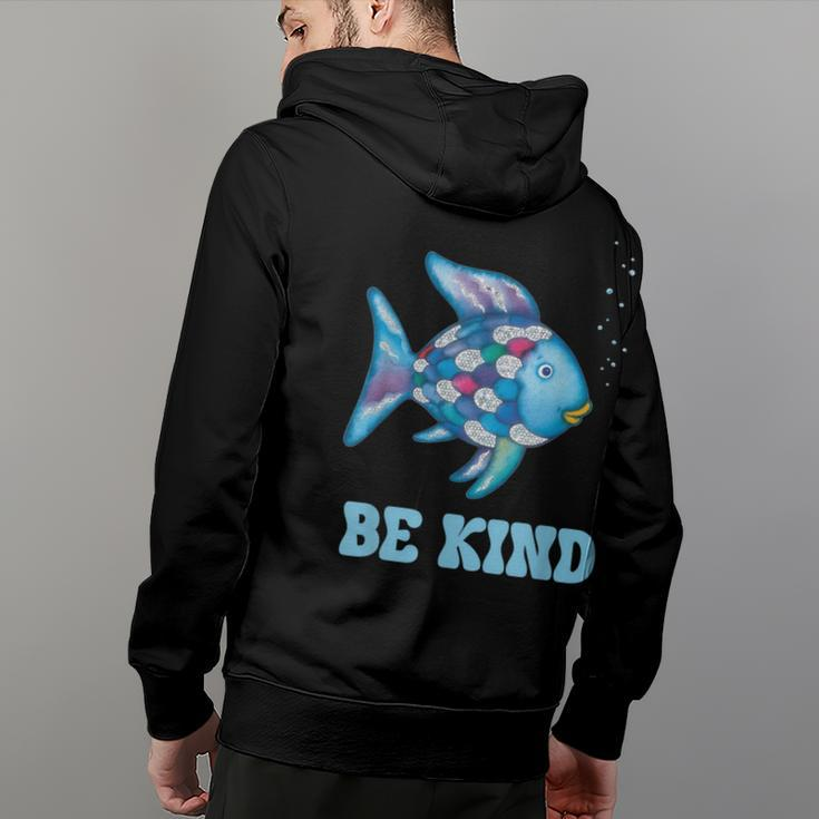 Be Kind Rainbow Fish Teacher Life Teaching Back To School Hoodie Back Print