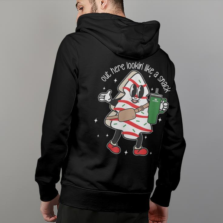 Out Here Looking Like A Snack Cute Boo Jee Xmas Trees Cakes Hoodie Back Print