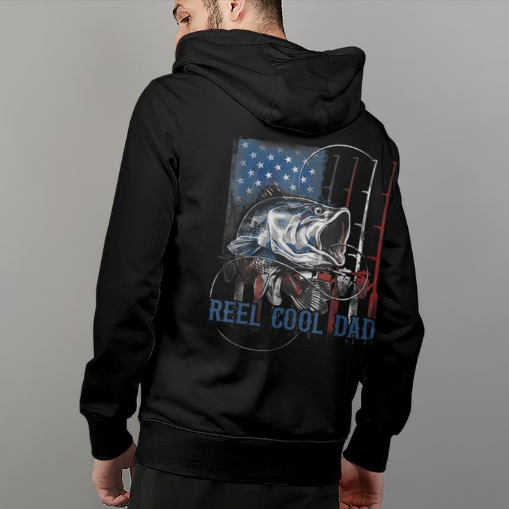 Reel Cool Dad Fishing Fathers Day Gift 4Th Of July Dad Joke Back Print Hoodie