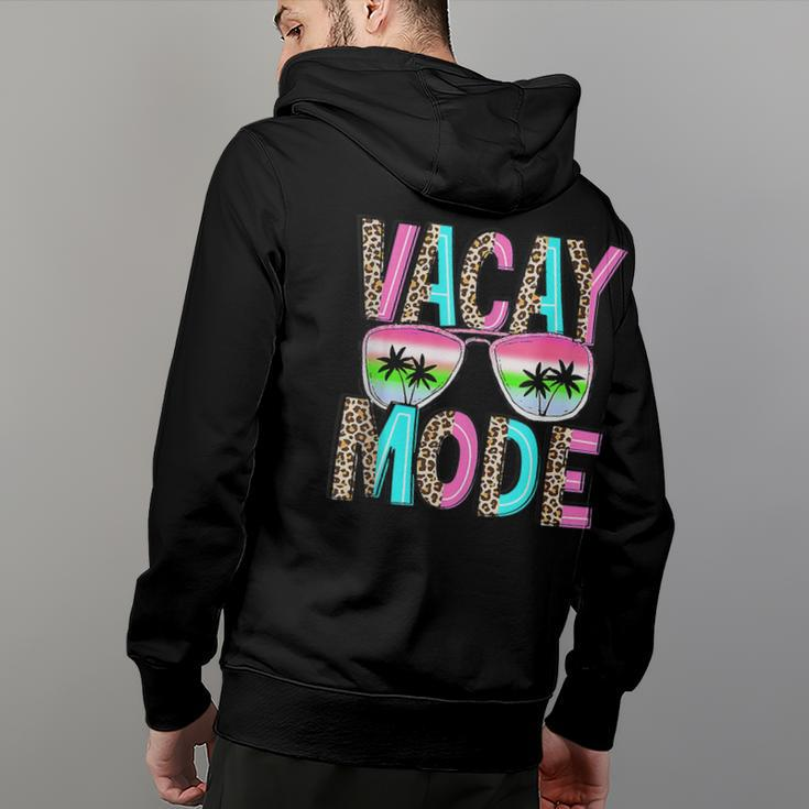 Vacay Mode Summer Family Vacation Sunglasses Palm Tree Beach Family Vacation Funny Designs Funny Gifts Back Print Hoodie