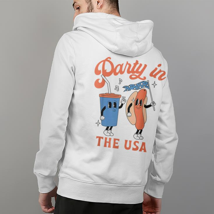 Party In The Usa Hot Dog Love Usa Funny 4Th Of July  Back Print Hoodie