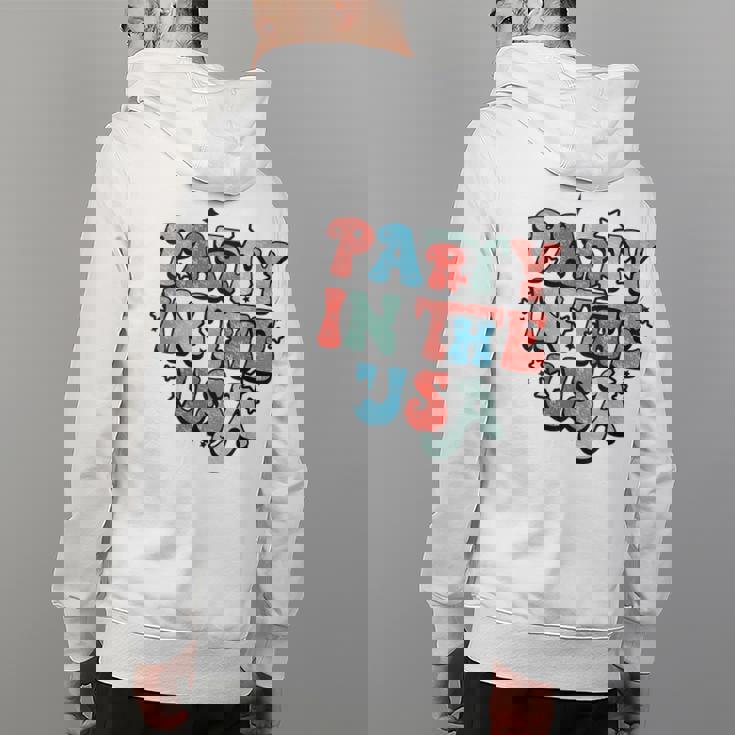 Retro Party In The Usa 4Th Of July America Fourth Of July Usa Funny Gifts Back Print Hoodie