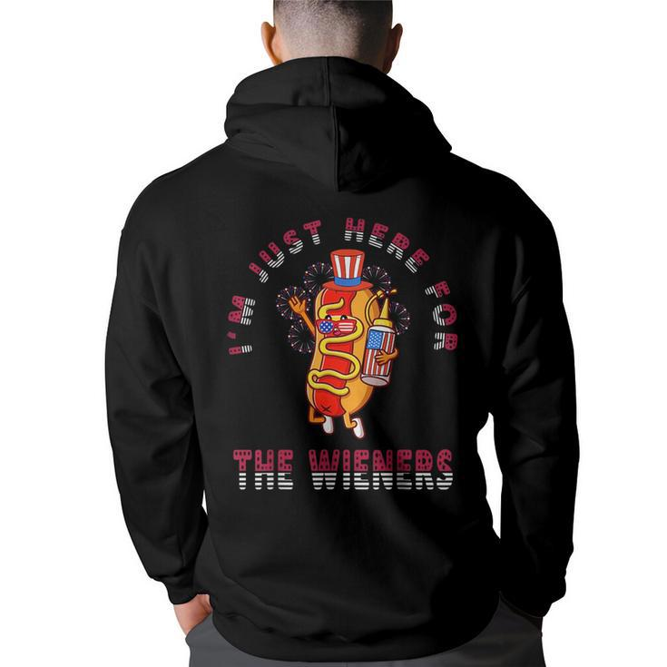 4Th Of July Im Just Here For The Wieners Hot Dogs Funny  Back Print Hoodie