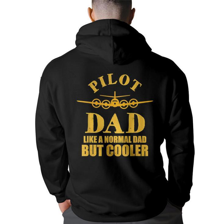 Airplane Flying Pilot Aircraft Aviation Father Dad Cool  Funny Gifts For Dad Back Print Hoodie