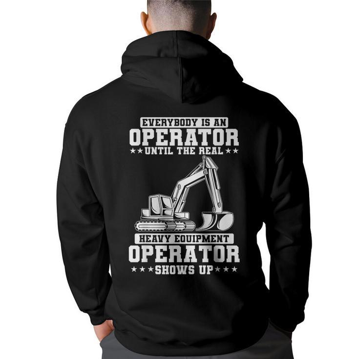Construction Worker Excavator Heavy Equipment Operator  Construction Funny Gifts Back Print Hoodie