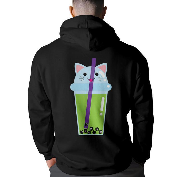 Cute Kawaii Bubble Tea Boba Milk Tea Cat Lover Gift Kit-Tea  Gifts For Cat Lover Funny Gifts Back Print Hoodie
