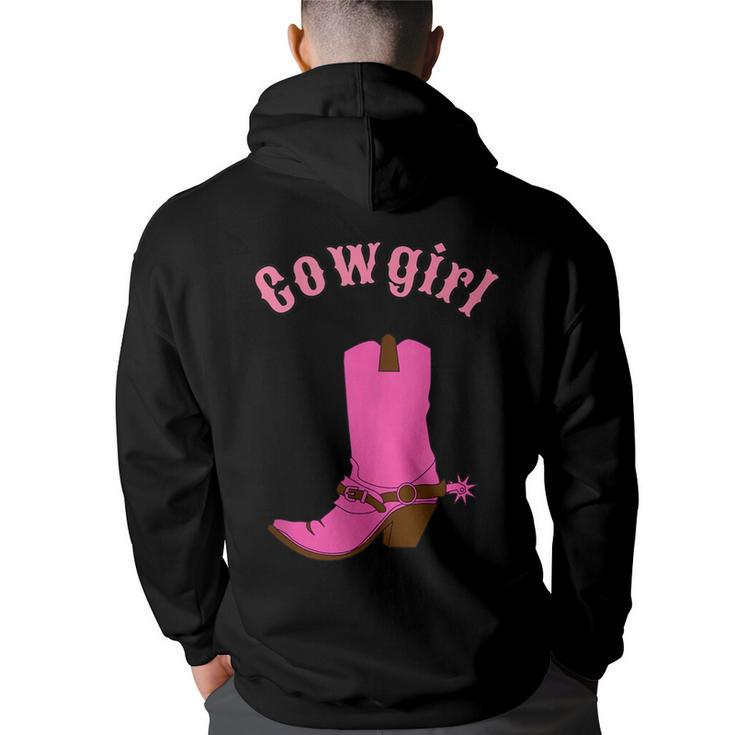 Cute Pink Cowgirl Boot Gift  Back Print Hoodie