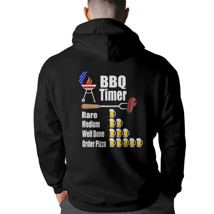 Funny Bbq Timer - Barbecue Grill Grilling Gift  Back Print Hoodie