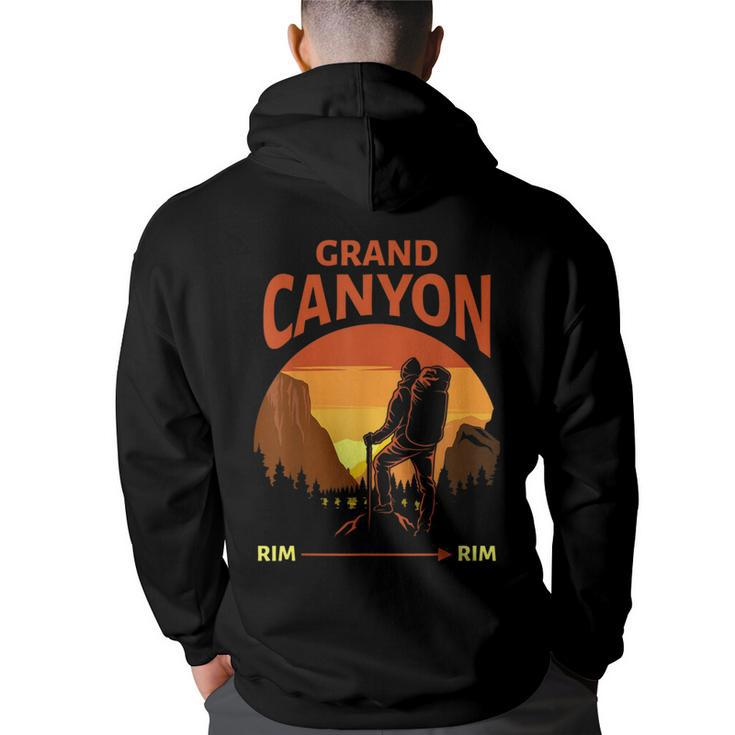 Grand Canyon National Park Rim Rim Retro Hiking Hoodie Back Print