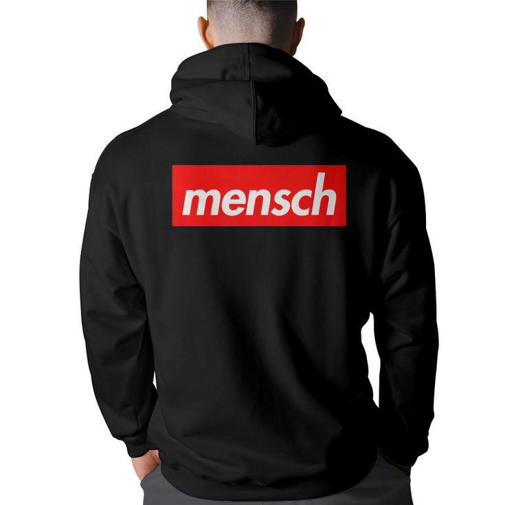 Hanukah Mensch Funny Jewish Retro 90S Style Humor  90S Vintage Designs Funny Gifts Back Print Hoodie