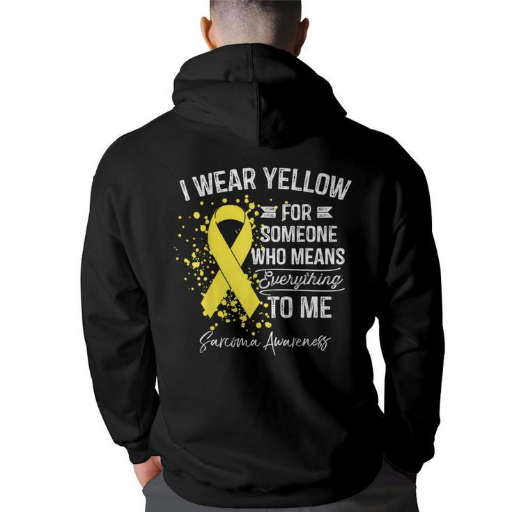 I Wear Yellow  Sarcoma Cancer Yellow Ribbon Awareness Back Print Hoodie