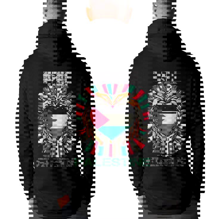 I Love Free Palestine Flag Save Gaza Strip Palestinian Hoodie Back