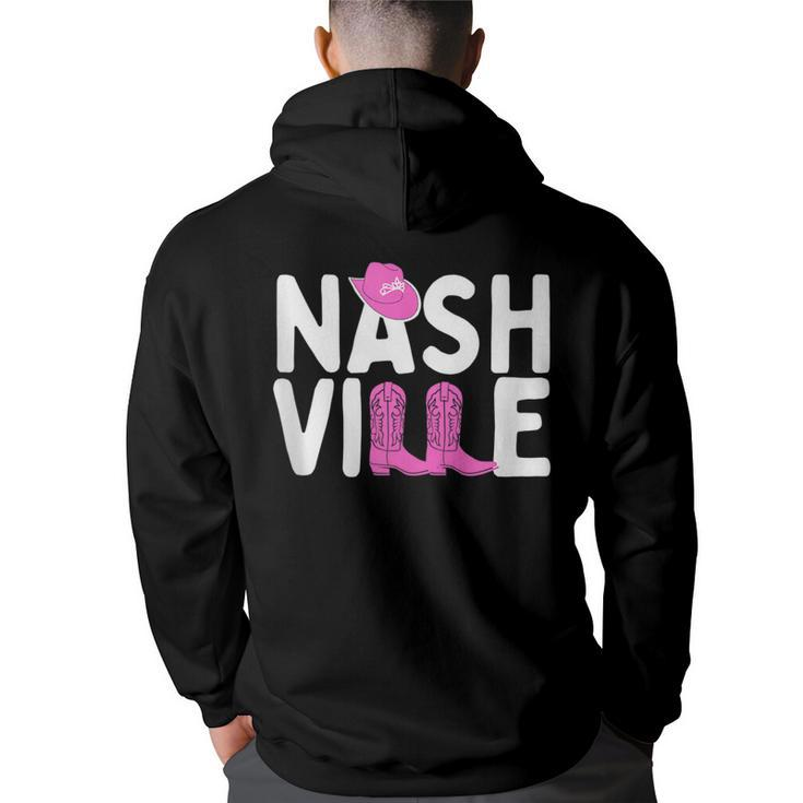 Nashville Cowgirl Bachelorette Party  Back Print Hoodie