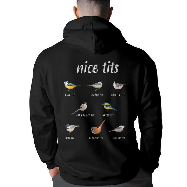 Nice-Tits Funny Bird Watching Gift Birder Men Dad  Funny Gifts For Dad Back Print Hoodie