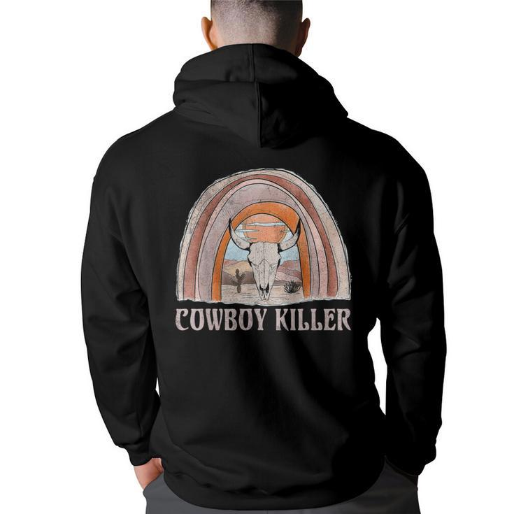 Peace Love Cowboys Killer Western Deserts Howdys Bull Skulls  Skulls Funny Gifts Back Print Hoodie
