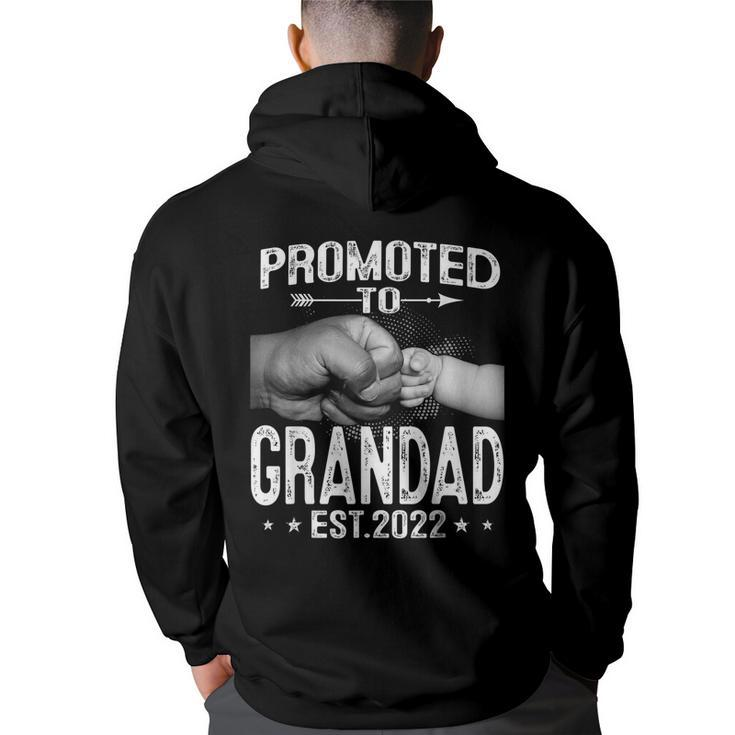 Promoted To Great Grandad 2022 Fathers Day First New Grandpa  Grandpa Funny Gifts Back Print Hoodie