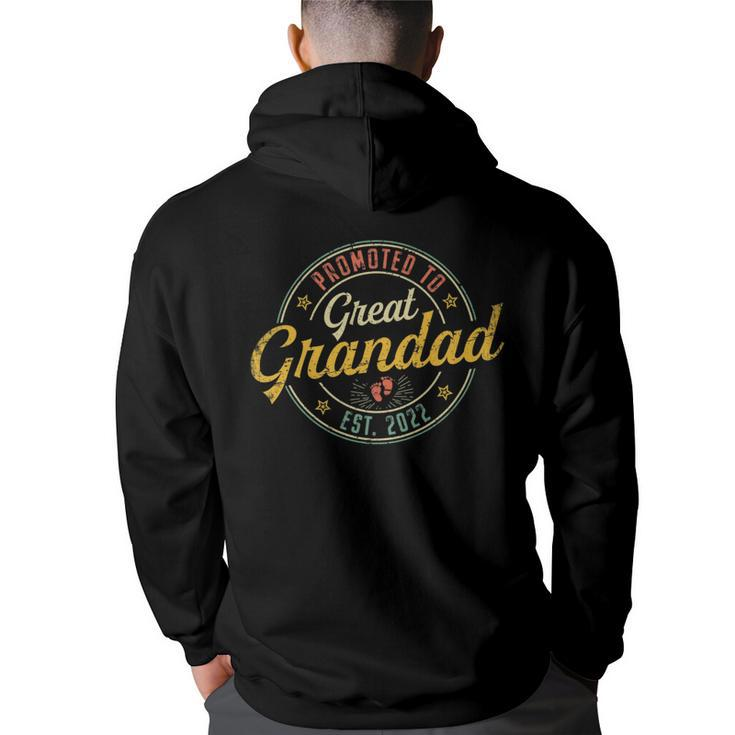 Promoted To Great Grandad 2022 Fathers Day First New Grandpa   Grandpa Funny Gifts Back Print Hoodie