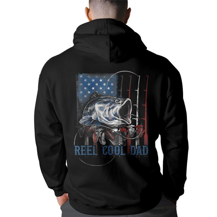 Reel Cool Dad Fishing Fathers Day Gift 4Th Of July Dad Joke  Back Print Hoodie