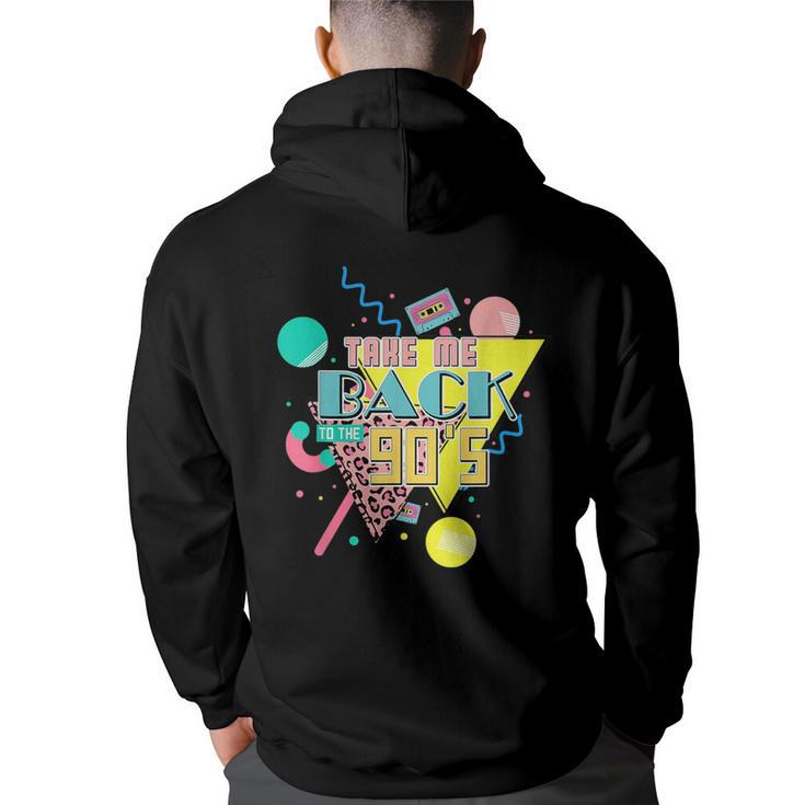 Retro Vintage Music Tape 90S Take Me Back To The 90S  90S Vintage Designs Funny Gifts Back Print Hoodie