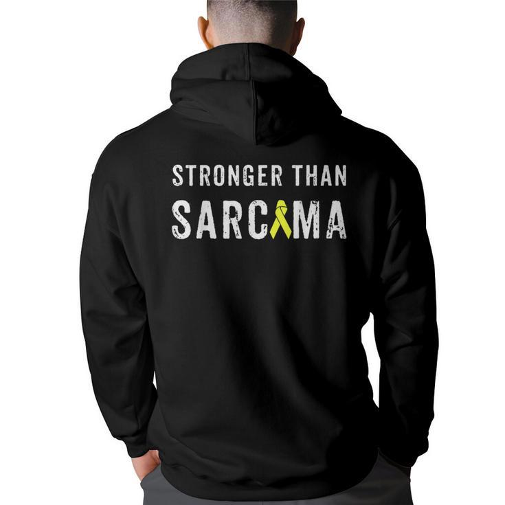 Sarcoma T  Bone Cancer Awareness Patient Gift Yellow  Back Print Hoodie
