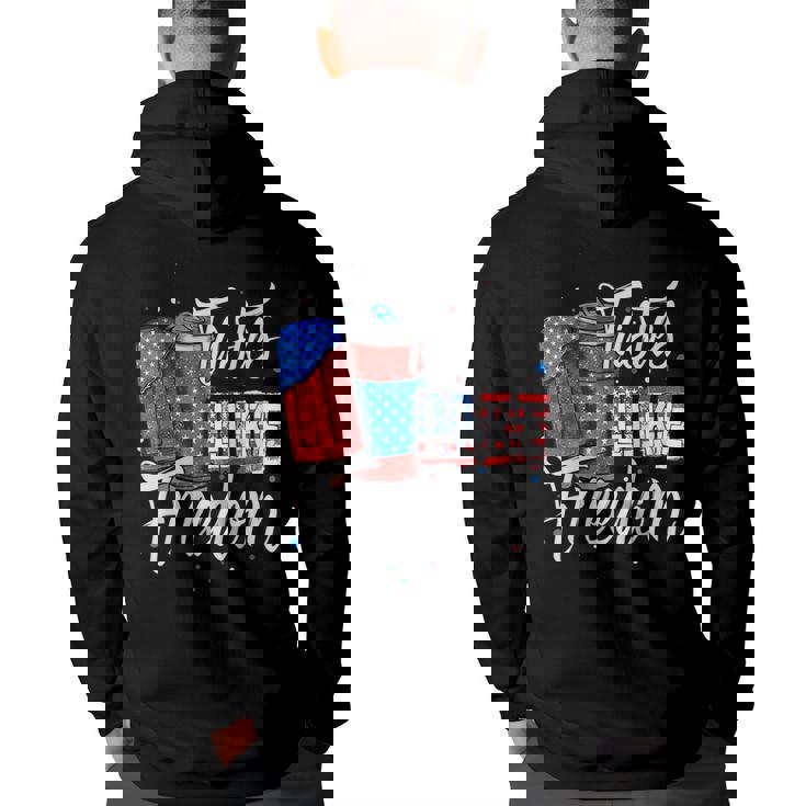 Tasted Like Freedom 4Th Of July Patriotic Ice Cream Usa Flag Patriotic Funny Gifts Back Print Hoodie