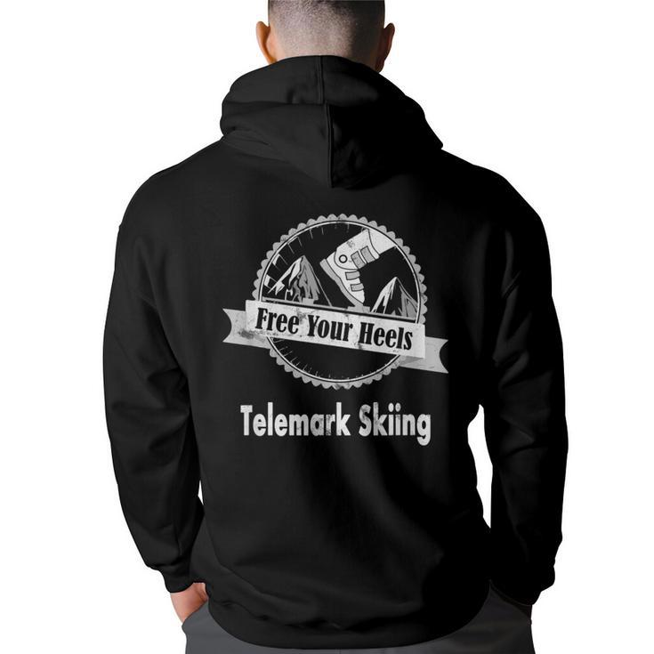 Telemark Skiing Free You Heel - Think Different Ski  Skiing Funny Gifts Back Print Hoodie
