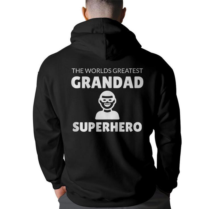 The Worlds Greatest Grandad Superhero  Back Print Hoodie