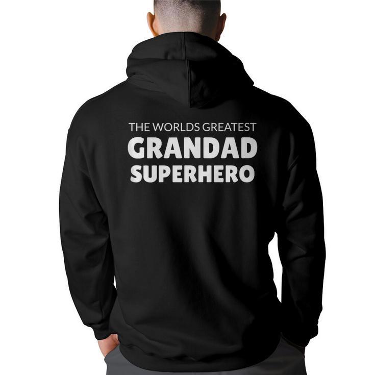 The Worlds Greatest Grandad Superhero Fathers Day  Back Print Hoodie