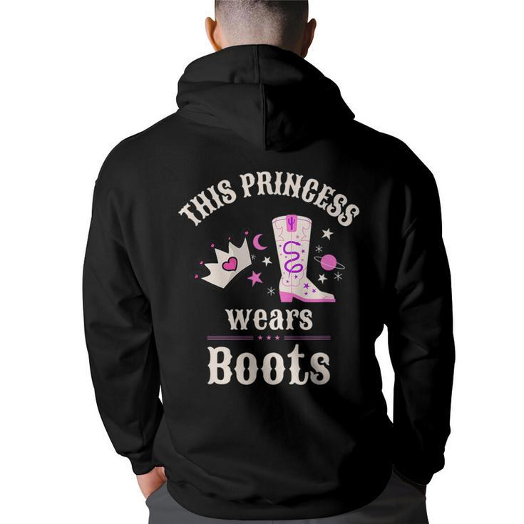 This Princess Wears Boots Pink Country Western Cowgirl  Back Print Hoodie