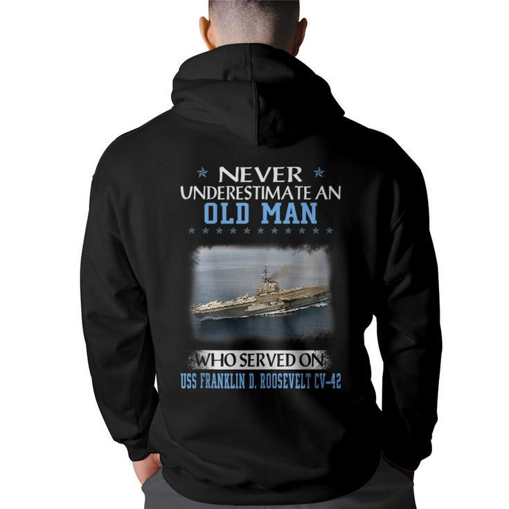 Uss Franklin D Roosevelt Cv-42 Veterans Day Father Day Gift  Back Print Hoodie
