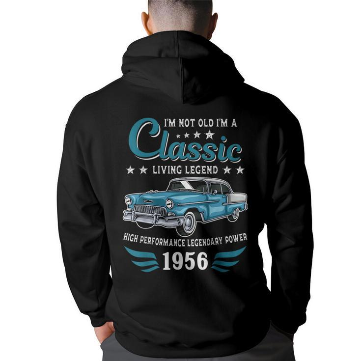 Vintage 1956 Birthday Classic Car For Legends Born In 1956  Back Print Hoodie