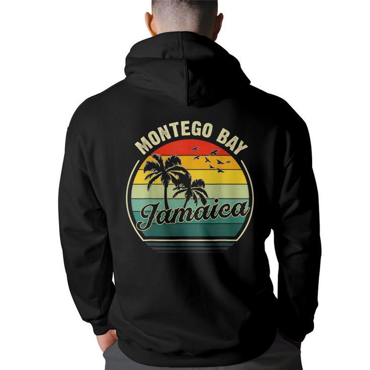 Vintage Montego Bay Beach Jamaica Summer Vacation Sunset  Vacation Funny Gifts Back Print Hoodie