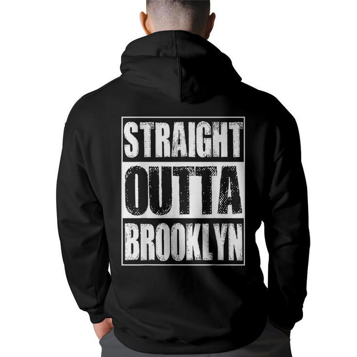 Vintage Straight Outta Brooklyn New York Gift  Brooklyn Funny Gifts Back Print Hoodie