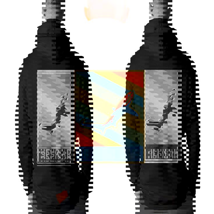 Vintage Thresher Shark  Gifts For Shark Lovers Funny Gifts Back Print Hoodie