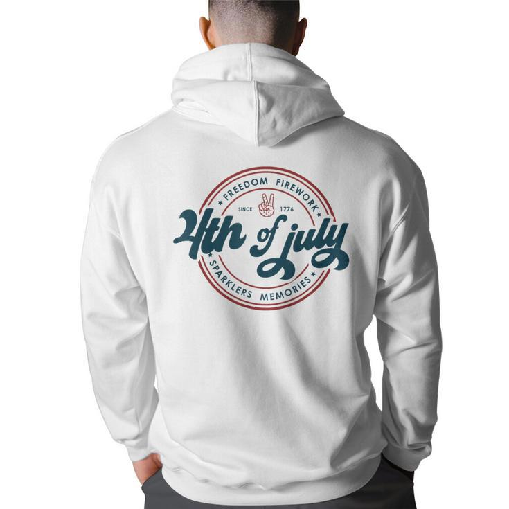 4Th Of July America Freedom Firework Sparklers Memories  Freedom Funny Gifts Back Print Hoodie
